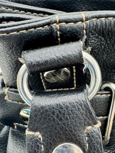 Borsa tote vintage Wilson’s in pelle nera con accenti argento stampa ghepardo BELLA - Foto 10 di 23