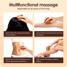 Multi-Functional Wood Massage Comb Natural Sandalwood Guasha Body Massager