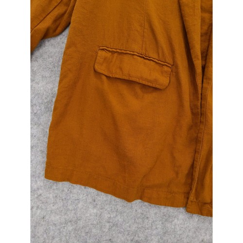 Old Navy Linen Blend Blazer Open Jacket Rust XL Boyfriend - Picture 4 of 9