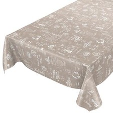 Tischdecke Cafe Bistrot Beige Wachstuch Wachstischdecke Haus & Gartentischdecke
