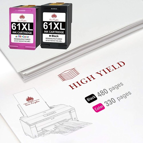 2 cartuchos de tinta 61XL CH563WN CH564WN para HP Deskjet 3000 3511 3054 3050A 3052A - Imagen 2 de 7