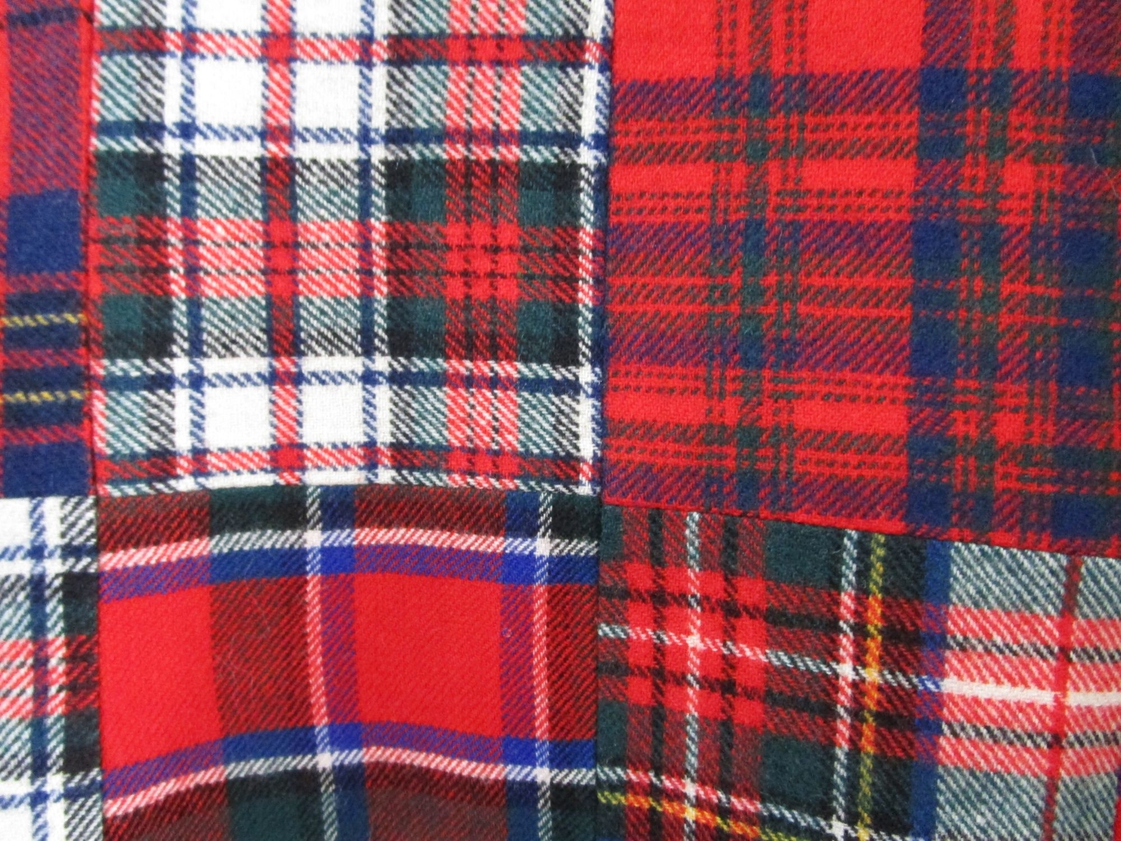 Wool Plaid Patchwork Flare Pants Lined No Tag Vin… - image 6