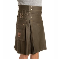 Damn Near Kilt 'Em Men's Sport Utility Kilt Heavy Duty Military Green Small