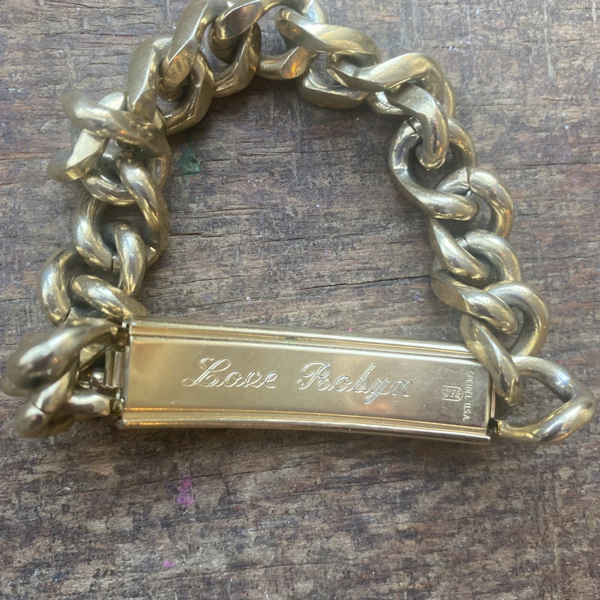 Vintage Men s Speidel ID Bracelet Engraved BRAD Love Robyn eBay
