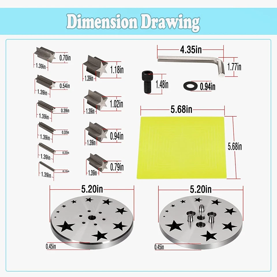 Stern Scheibenschneider mit 10 Stanzen für Schmuck Schmuck Anhänger Herstellung Schneidwerkzeug - Bild 3 von 4