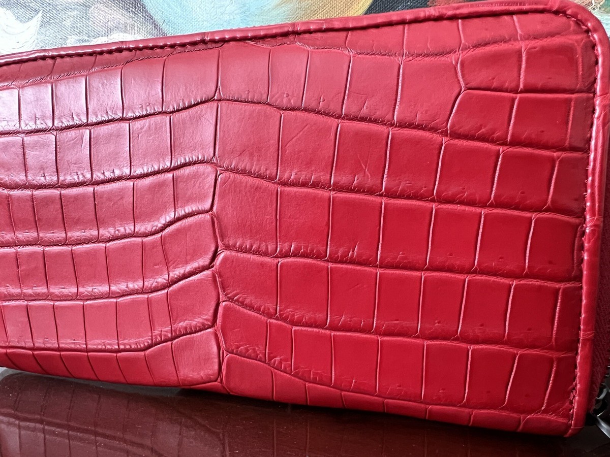 NWT Bottega Veneta Classic Crocodile Long Wallet ITALY 보태가