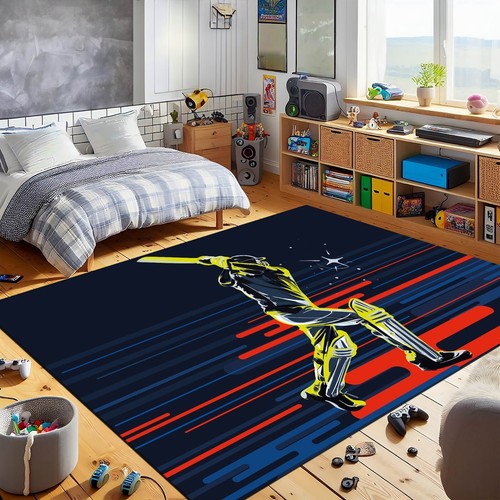 Cricket Sports Rug, American Cricket Rug, Cricket Lovers Rug, Games Room Rug, - 第 4/6 張圖片