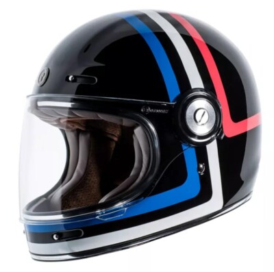 Full Face Motorcycle Bike Helmet Torc Newport T1 Americana Tron Gloss Black XL