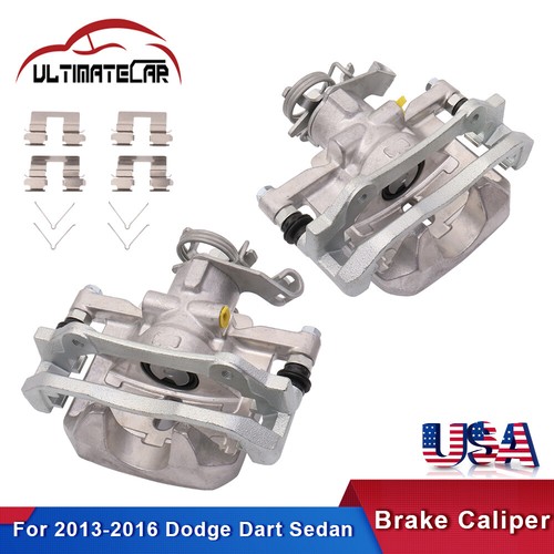 Set(2) Rear Brake Calipers w/ Bracket For 20132016 Dodge Dart Sedan 1