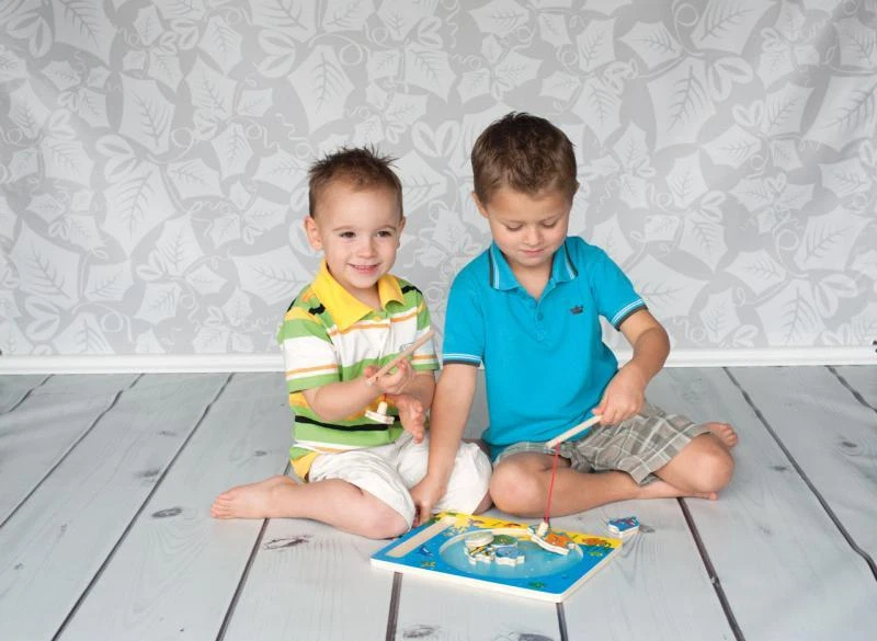 KINDER HOLZ ANGELSPIEL Kleinkinder Magnetangel Spiel Holzspielzeug Angeln 90026 - Bild 2 von 2