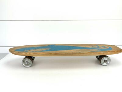 Vintage Nash Surfboards SHARK Wood Skateboard Metal Wheels