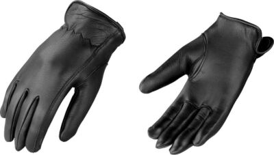 WOMEN'S AMERICAN DEER SKIN BLK GLOVES BLK LEATHER FULL FINGER UNLINED SOFT NEW