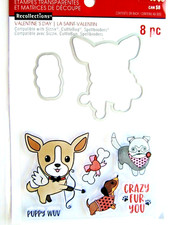 Valentine's Day Puppy Dogs Clear Acrylic Stamp  Die Set by Recollections NEW 