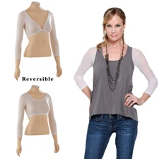 Sleevey Wonders Basic 3/4 Length White Mesh New | Free Ship!