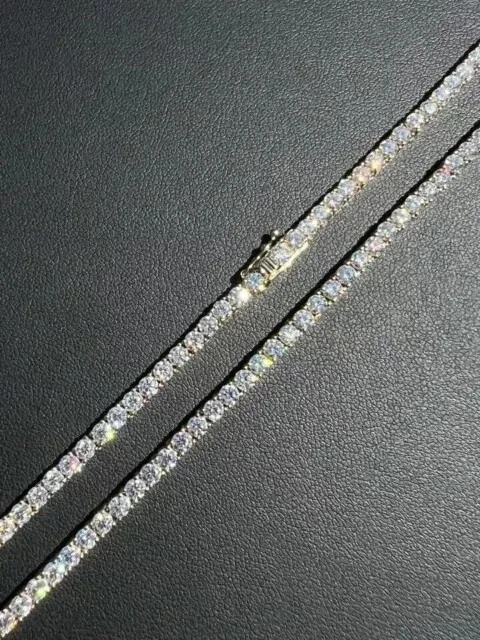 20 Ct Lab-Created Diamond Men's Tennis Necklace In 14k Yellow Gold Plated 20'' - Image 3 of 4