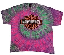 Vintage Harley Davidson Tie Dye Motorcycles Men T Shirt XL USA Made Short Sleeve
