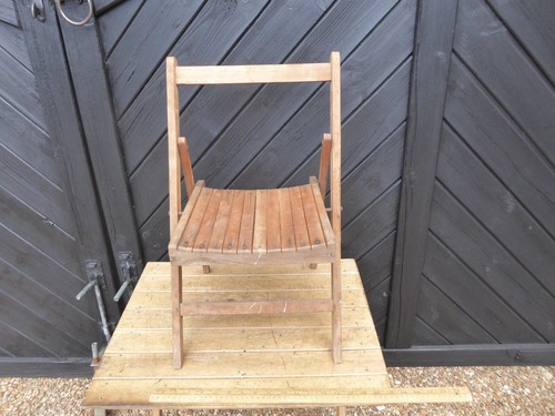 Antique / Vintage Wooden Folding Chair / Childs Folding Wooden Chair/ Teddy size - Picture 3 of 24