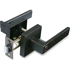 NEWBAGN Square Heavy Duty Privacy Door Lever for Bed&Bath with Oil Rubbed Bronze