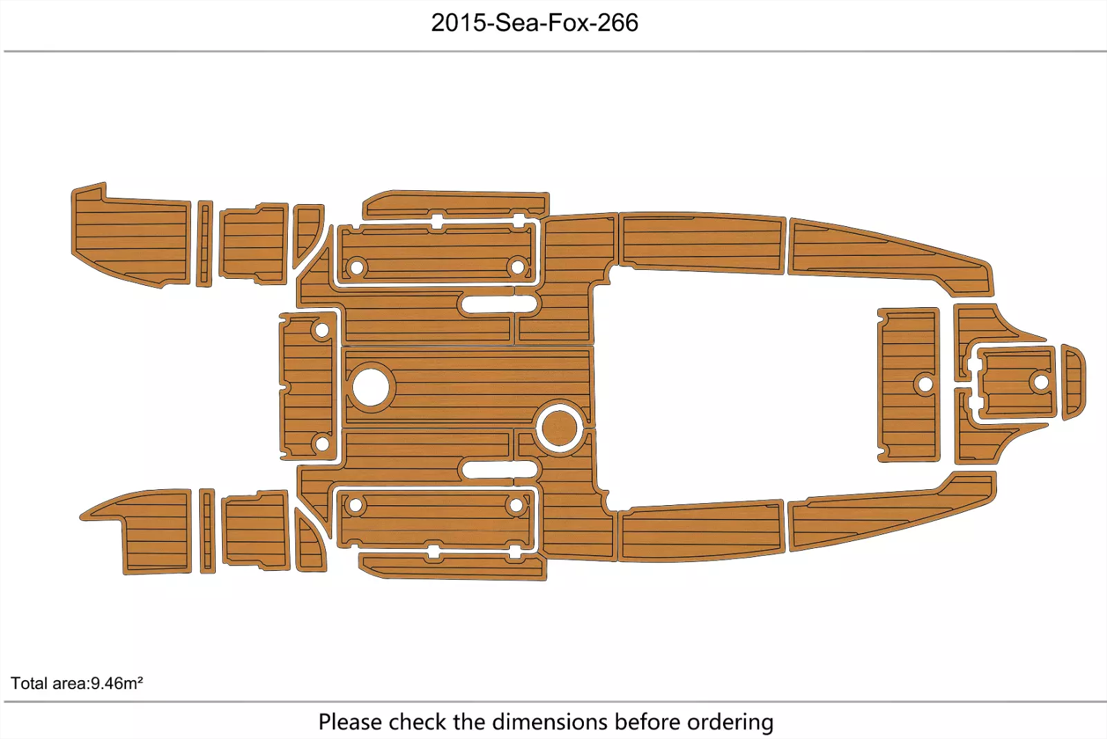 2017 Sea Fox 266 commander Swim Platform Cockpit EVA Foam Teak Deck Flooring Mat