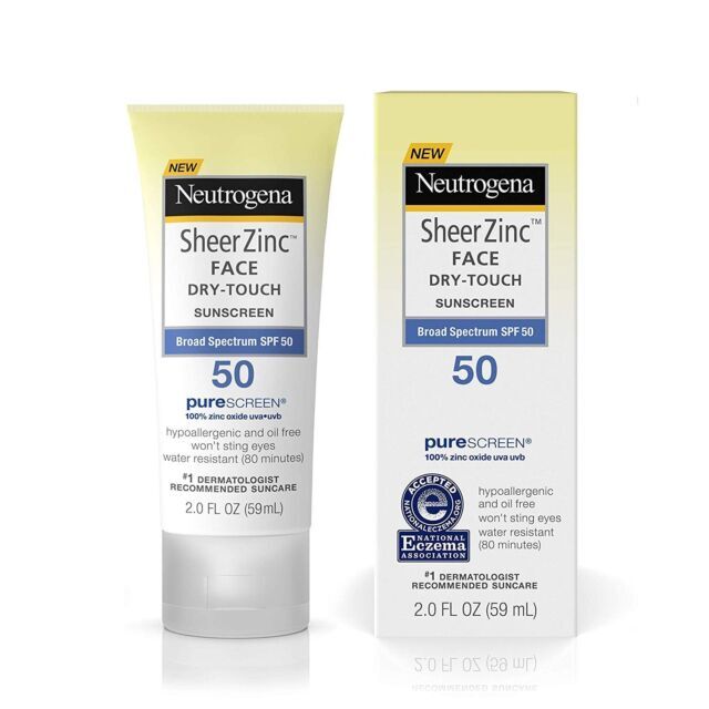 Neutrogena Sheer Zinc Face Physical (Mineral) Sunscreen Lotion SPF 50 - 2 fl oz
