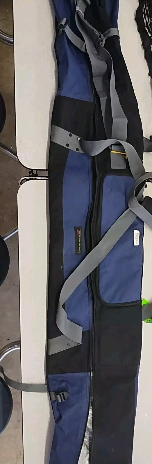 Borsa da sci alta Sierra 7 piedi 9" nera blu con borsa da sci vintage Salomon