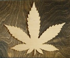 Wood Cutout Plain Wood Pot Leaf Art Craft Supplies 7.5 x 8.25" Unfinished