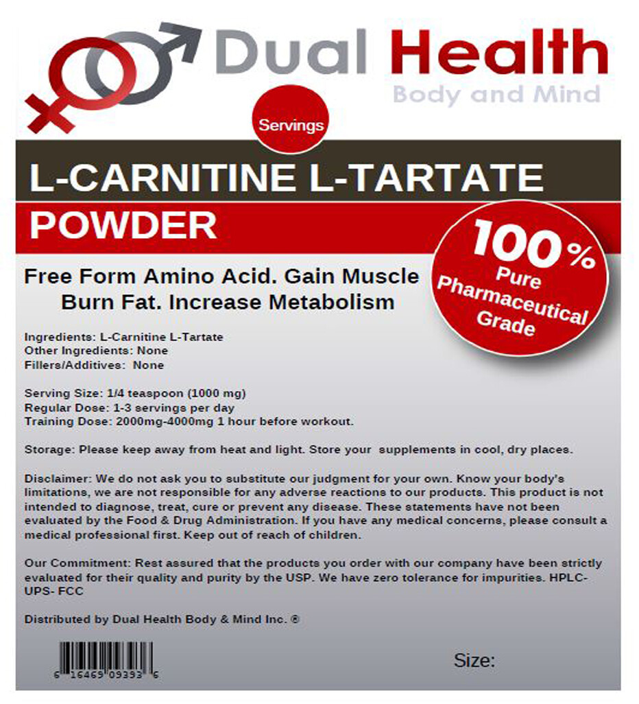 L-CARNITINE 500g (1.1lb) Tartrate Powder Diet Weight Loss Memory Muscle  Recovery