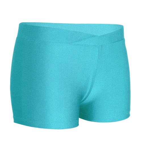 Girls Active Swim Shorts Shiny Silky Stretchy Bottoms Gymnastics Dance Pants - Picture 30 of 97