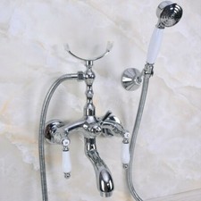 Wall Mount Chrome Bathroom Tub Faucet Hand Shower Bathtub Mixer Tap Set Zna249