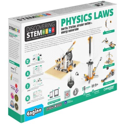 Engino STEM 902 Physik Gesetze - Trägheit/Reibung/Kreisbewegung/Energie - Neu in OVP
