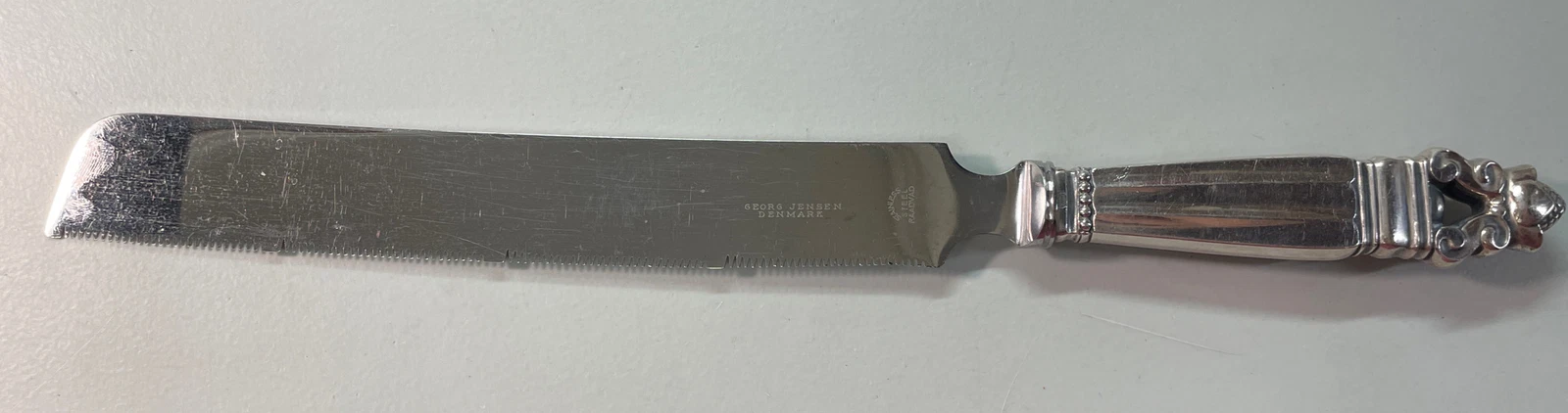 Georg Jensen Acorn Sterling Serrated Bread Knife - 12"
