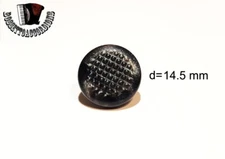 Accordion Buttons w Screw Black Pearl Knurled 14.5 mm