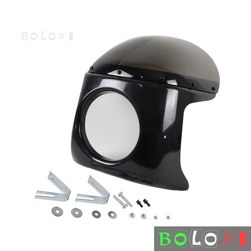 For Harley Honda CB Yamaha XS RD Thruxton Cafe Racer 7" Retro Headlight Fairing - Picture 6 of 7