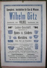BAD VILBEL 1920: SCHAUFENSTERAUFST. SPENGLEREI + INSTALLATION, EMAILL+BLECHWAREN