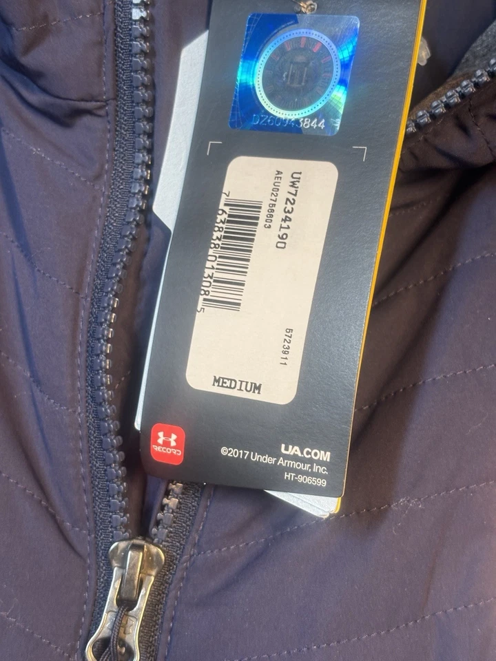 NWT Auburn University Tigers Jacket Medium Under Armour Zip Quilted Navy Storm - Image 3 of 4