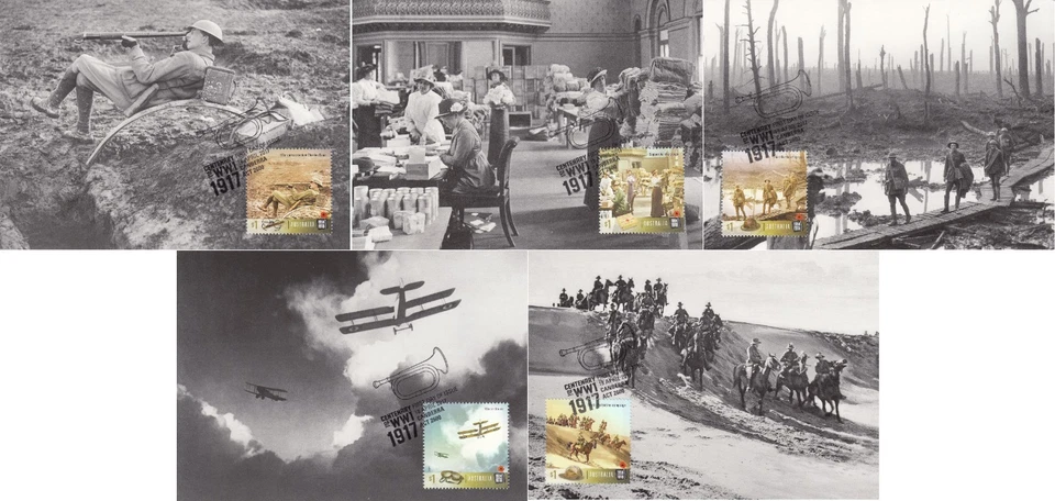 Australia 2017 The 100th Anni of W.W I_full set, Folder, booklet,Maxicard, 2 FDC - Image 4 of 4