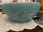 Vintage Pyrex Turquoise Amish Butterprint Cinderella Mixing Bowl Set