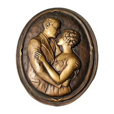 VINTAGE FRENCH BRONZE ORMOLU PLAQUE/PEDIMENT/FURNITURE MOUNT 9" By 7"  Excellent