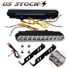 2x 30 Led Car Daytime Running Lights Drl Fog Lamp With Turn Signal White Amber