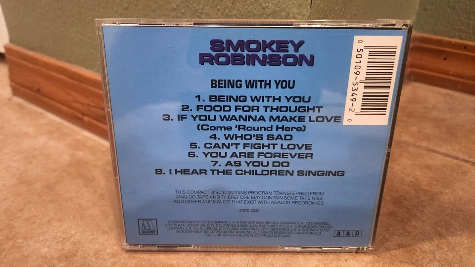 Smokey Robinson Being With You cd 1981 Motown label MOTD-5349 Early 1986 release — 第 3/3 张图片