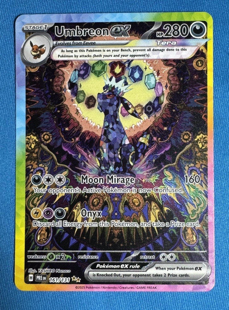 👀 UMBREON ex 👀 2025 Pokemon Prismatic Evolutions SIR Full Art Holo 161/131 📈
