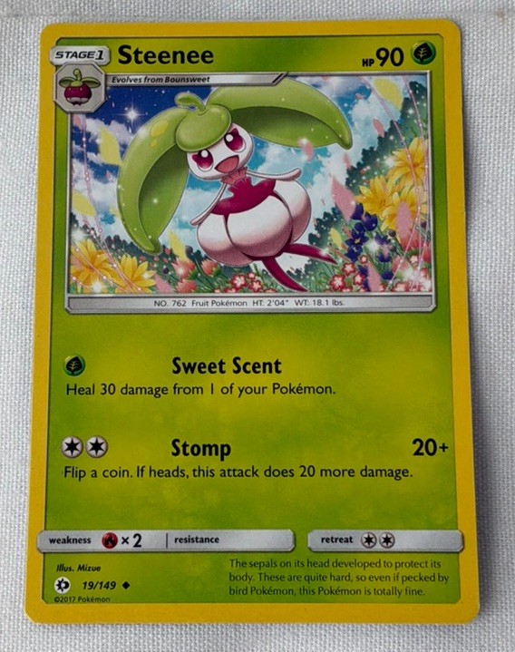 Steenee 19/149 Sun And Moon Base Set Regular Uncommon Pokémon Card TCG