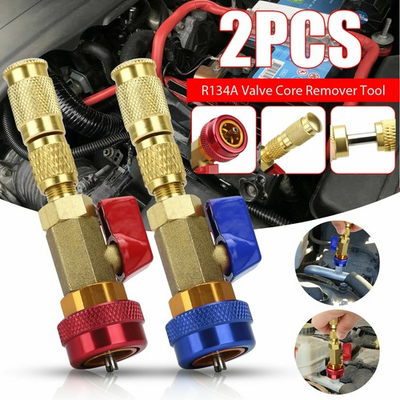 #ad HVAC AC R134A R12 Valve Core High amp; Low Pressure Quick Remover Install Tool Set $9.99