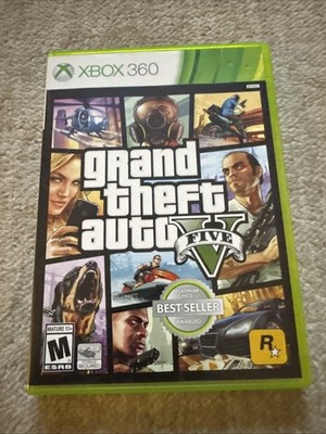 Grand Theft Auto v Microsoft Xbox 360 Video Game Case, Manual, Map, And Disc 2
