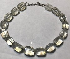 Vintage Barse Clear Quartz Oval 925 Sterling Silver Necklace 18”