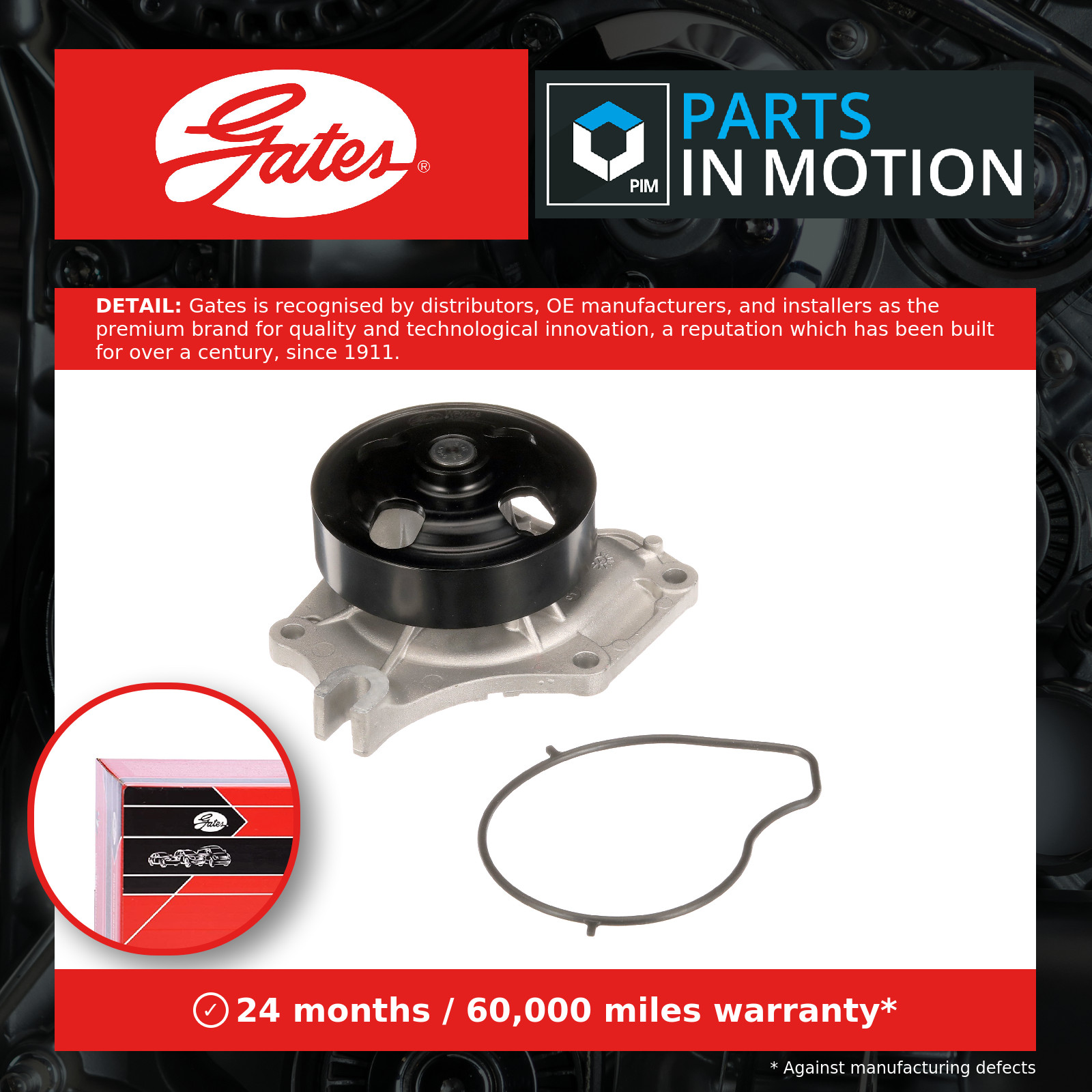 Water Pump WP0178 Gates Coolant ZJ0115010C ZJ0115010B ZJ0115010A Quality New