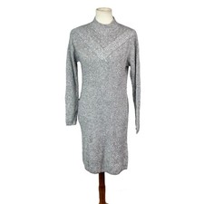 Loft Womans Gray Mock Neck Sweater Dress Size XS Gray 