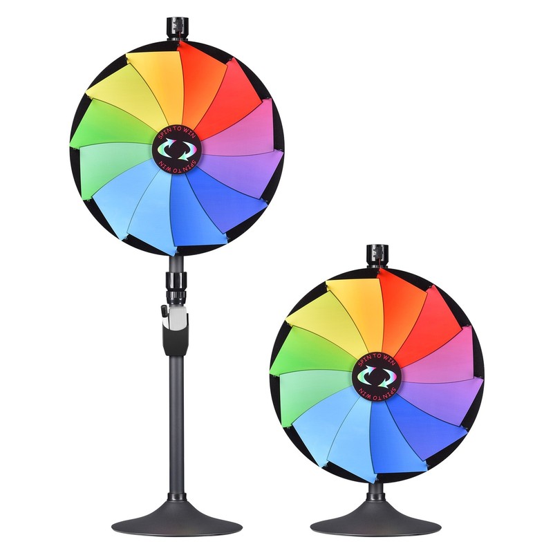 WinSpin 24" Dual Use Prize Wheel Tabletop or Floor Stand Fortune Spinning Wheel