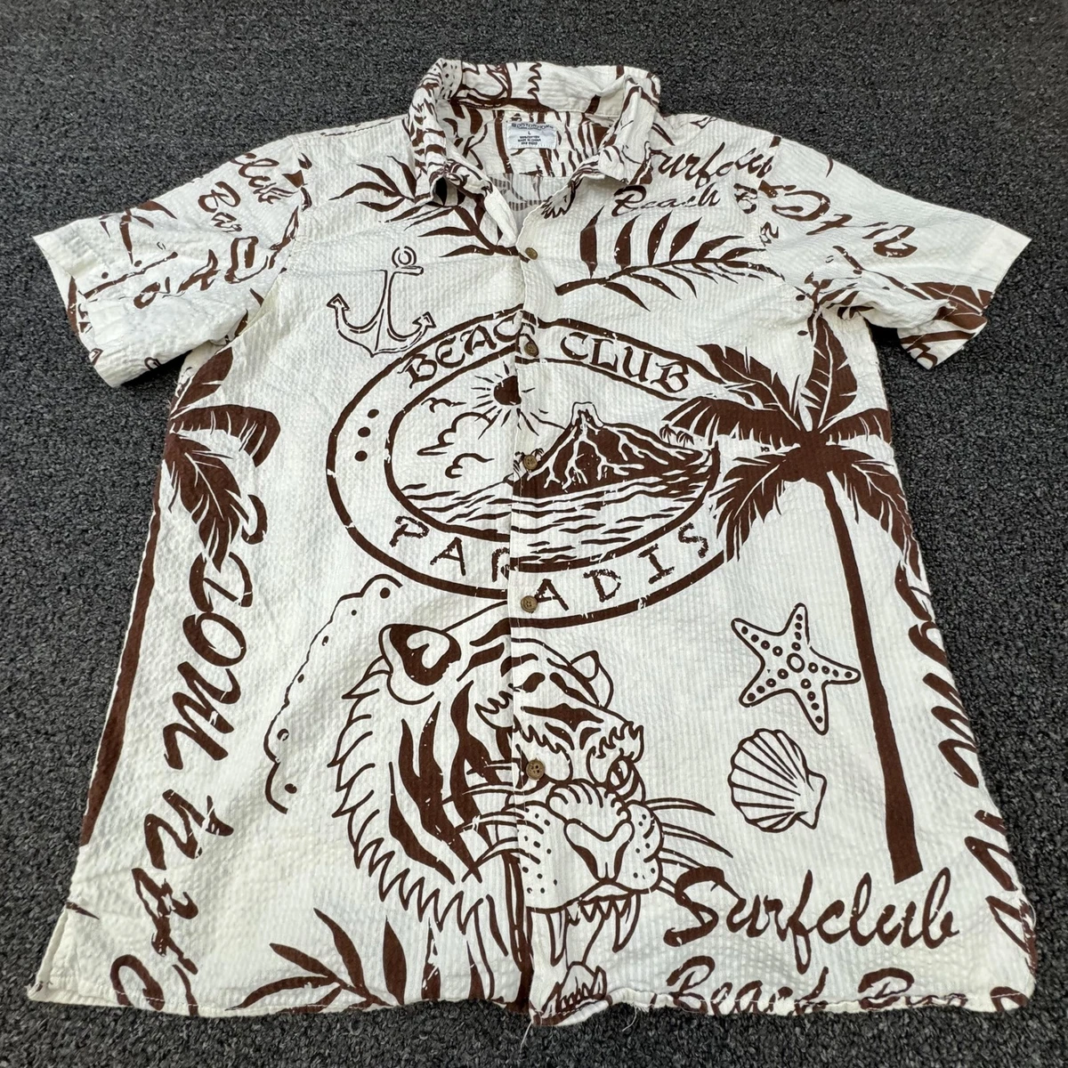 Chemise Homme Rouge Boutonnée DISTORTION - Taille M, Manches Courtes - Neuf Avec étiquettes