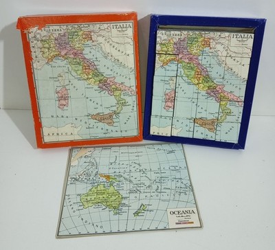 I143378 Vintage Puzzle mit 20 Würfeln - Geographie